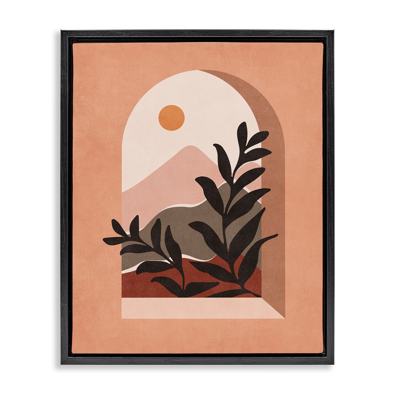 Stupell Industries Terracotta Boho Window Framed Floater Canvas Wall Art Design by Nataly White